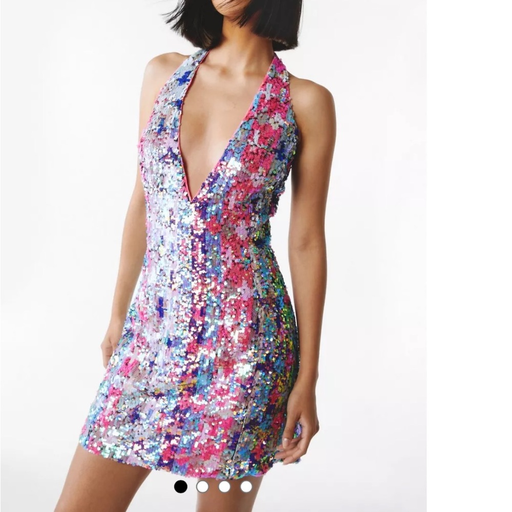 Nasty Gal Pink Sequin Party Dress